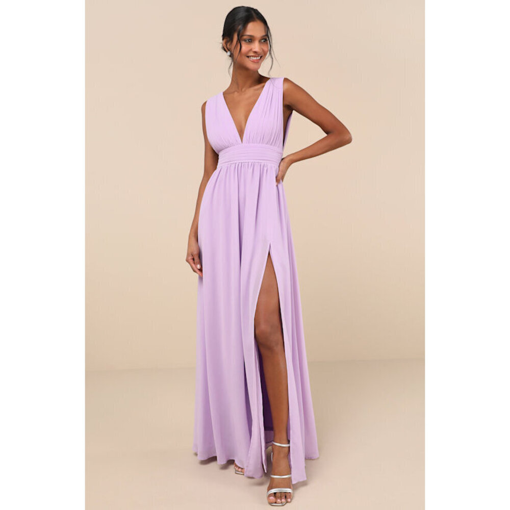 Lulus Heavenly Hues Lavender Maxi Dress Purple - Size L